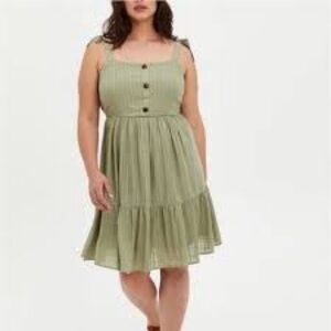 Torrid Olive Button-Down Mini Dress